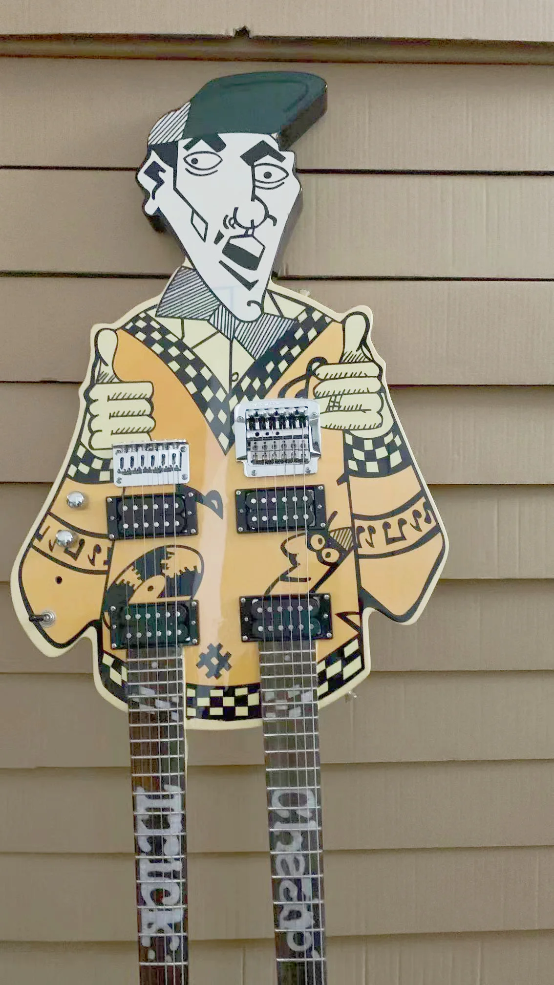 

High-end custom double head humanoid electric guitar, support customization, free shipping