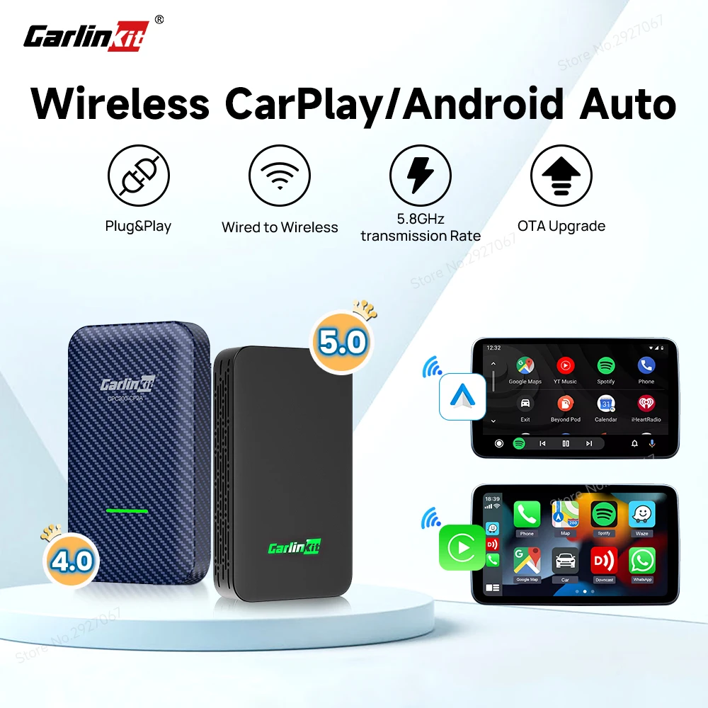 CarlinKit 5.0 4.0 Wireless CarPlay Android Auto Adapter Mini Car Play Box Bluetooth WiFi Plug And Play For VW Audi Toyota Kia