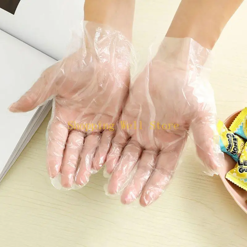 KX4B 80/100 PCS 일회용 미트 식기 세척 주방 작업 알레르기 무료 반 정전기