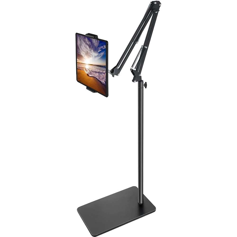 Tablet Floor Stand For iPad Air Xiaomi Pad Pro Kindle Samsung Mini 11 12.9 13 Inch Bed Phone Mount Height Adjustable Arm Holder