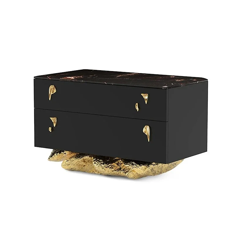 

Light luxury brass bedside table desi gner modern senior bedro om ho me solid w ood bedside st orage loc ker
