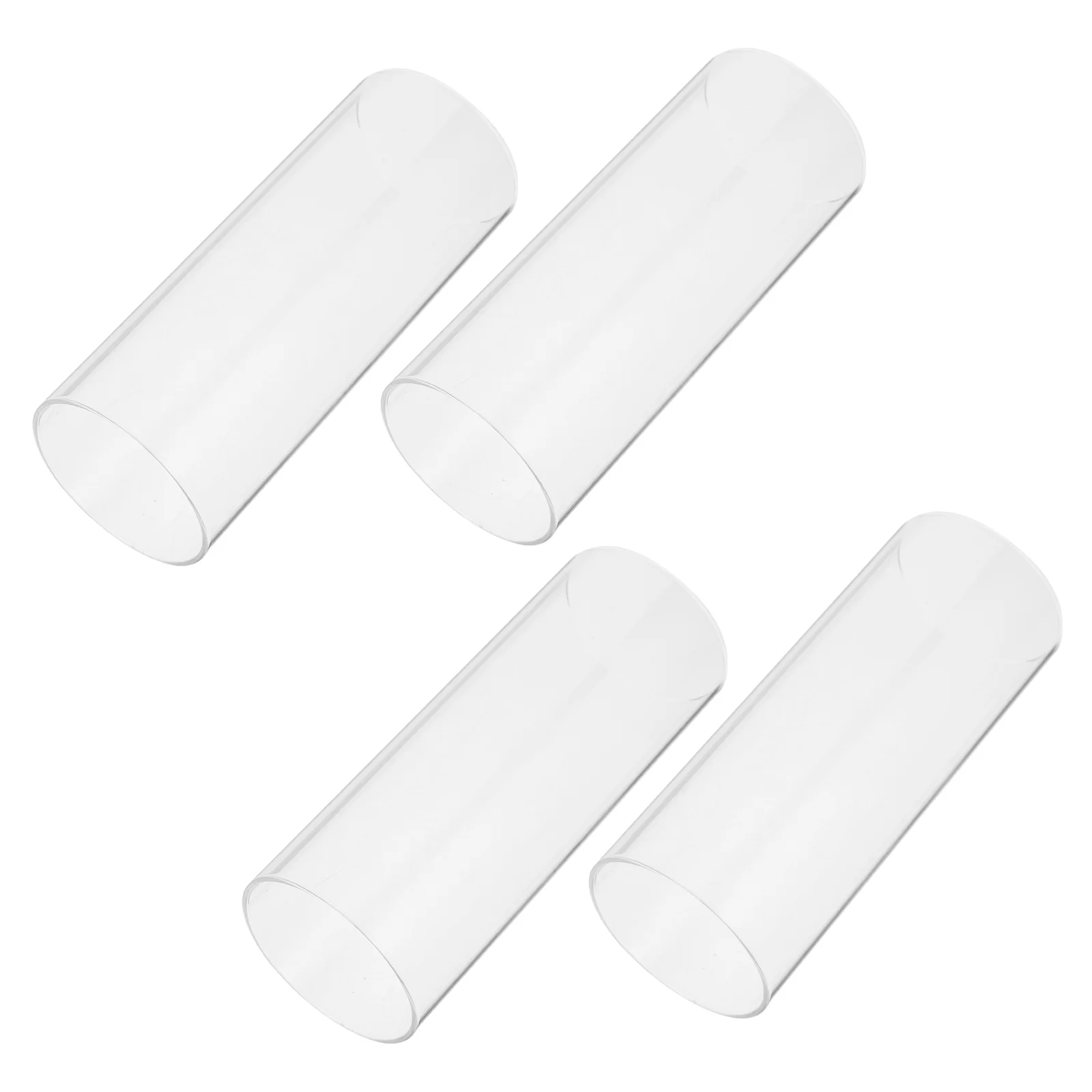 

4 Pcs Glass Lampshade Cylinders Sleeves for Candles Decor Cover Candlestick Covers Clear Vintage