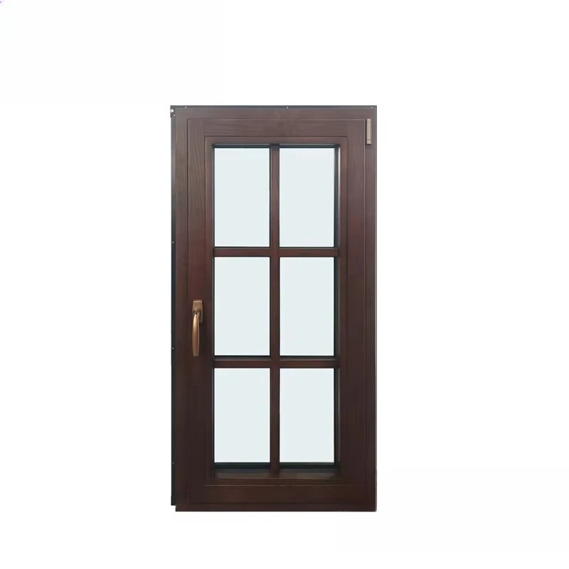 

Aluminum clad wood inclined window, hot-breaking magnetic screen hanging curtains, hotel horizontal opening swing style