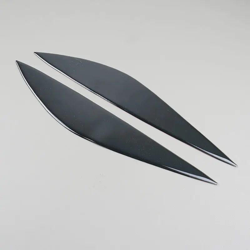 

2pcs For Mercedes-Benz C-Class W204 2008 2009 2010 2011 Piano Black Car Front Headlight Eyebrow Eyelid Trim Cover