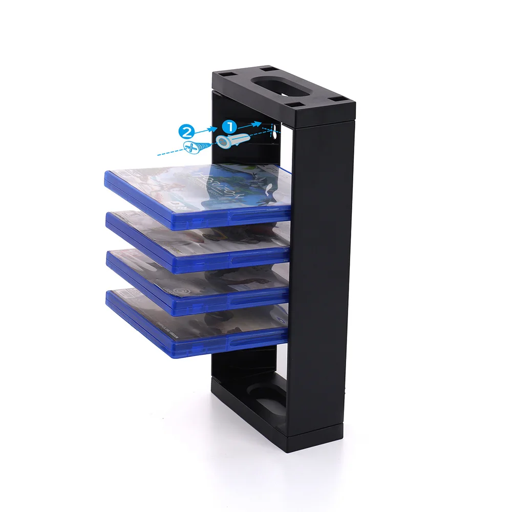 تخزين أقراص الألعاب العالمية، حامل التثبيت على الحائط TP5-5512، المتاجر 14 لعبة أو أقراص Blu-Ray لجهاز PS5/PS4/Xbox، حامل عمودي