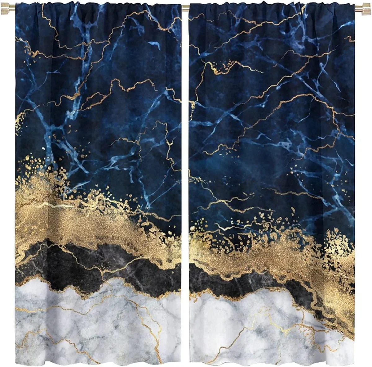 Cheap Black Texture Marble Thin Window Curtains for Bedroom Living Room Golden Marble Drapes Luxury Modern Free Shippig 2 Pieces