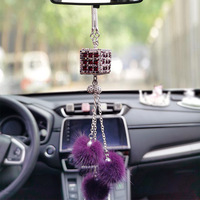 Crystal Car Pendant Diamond-studded Car Interior Creative Car Rearview Mirror Rubik's Cube Pendant