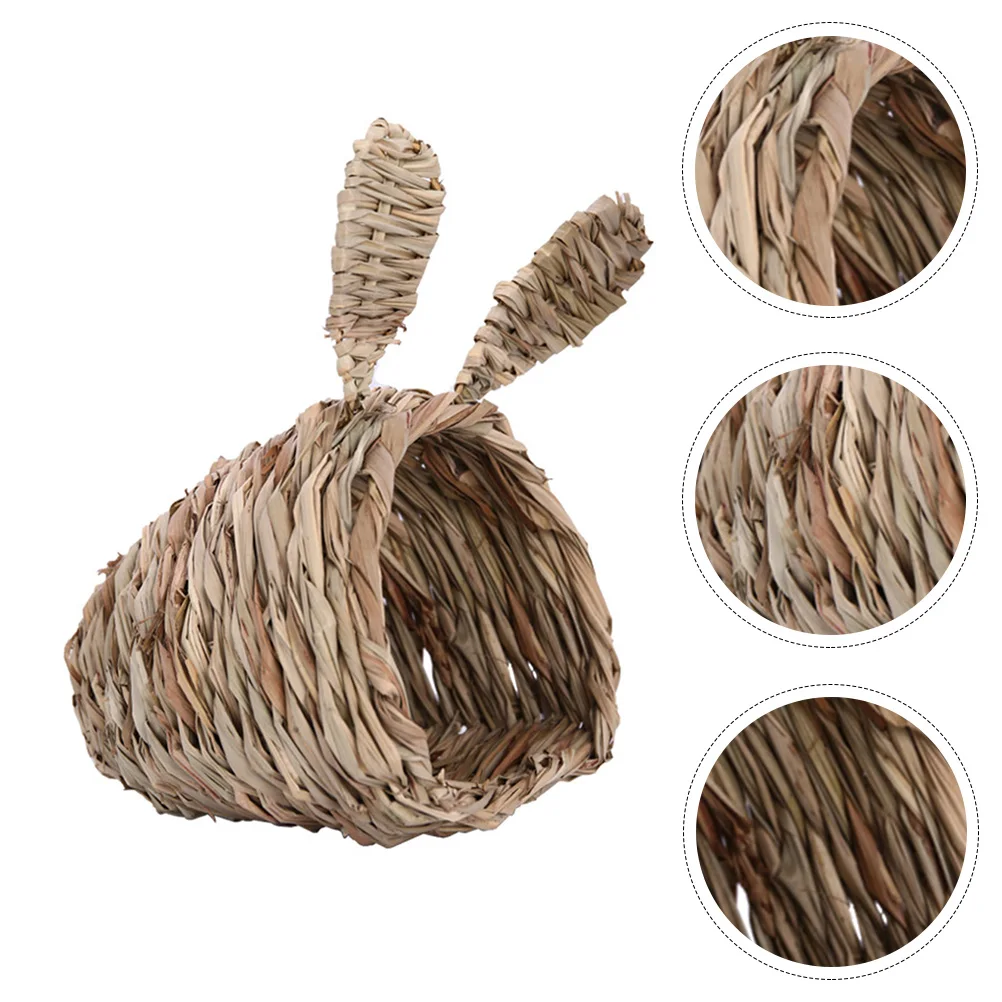 

Bedding Guinea Pig Nest Pet Habitat Rabbit Sleeping Hibiscus Grass Woven Supply Hole