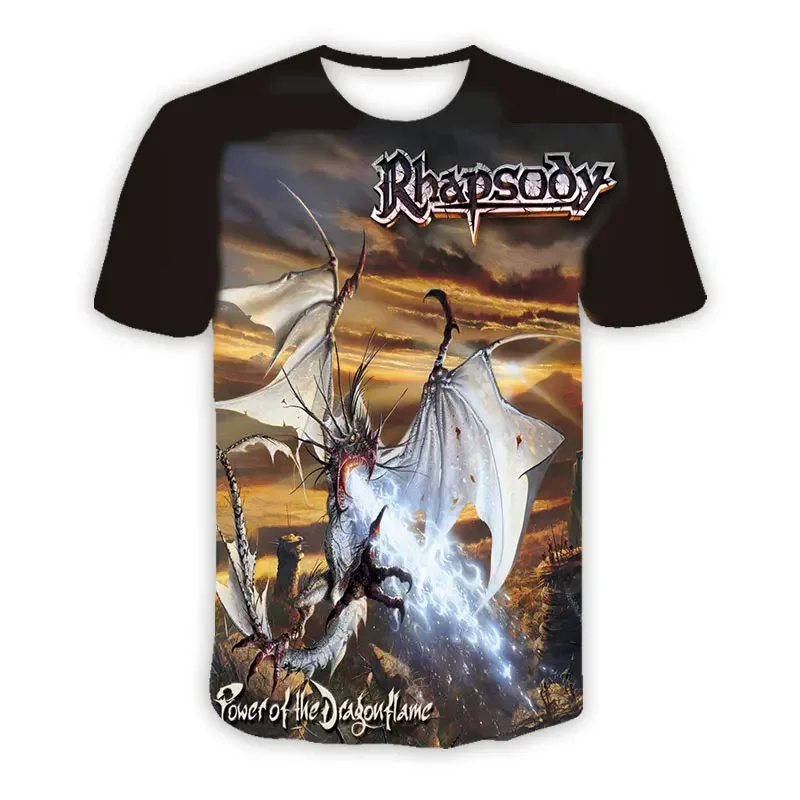 

New Fashion Women/Men's 3D Print Rhapsody of Fire Band Casual T-shirts Hip Hop Tshirts Harajuku Styles Tops Clothing G01