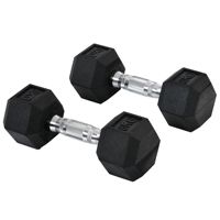 Homcom 6kg Dumbbell Set with Metal Connecting Bar and Hexagonal Head Weight Set 12kg Total for Training