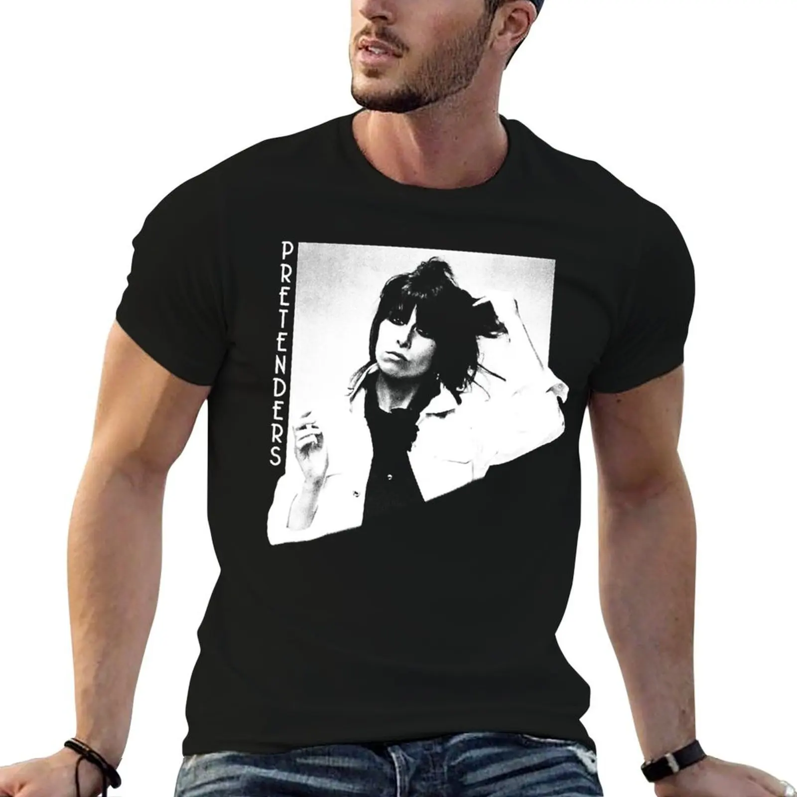 

t t Retro man portrait cotton - designer for T-Shirt tees t shirt Pretenders shirts graphic shirts man