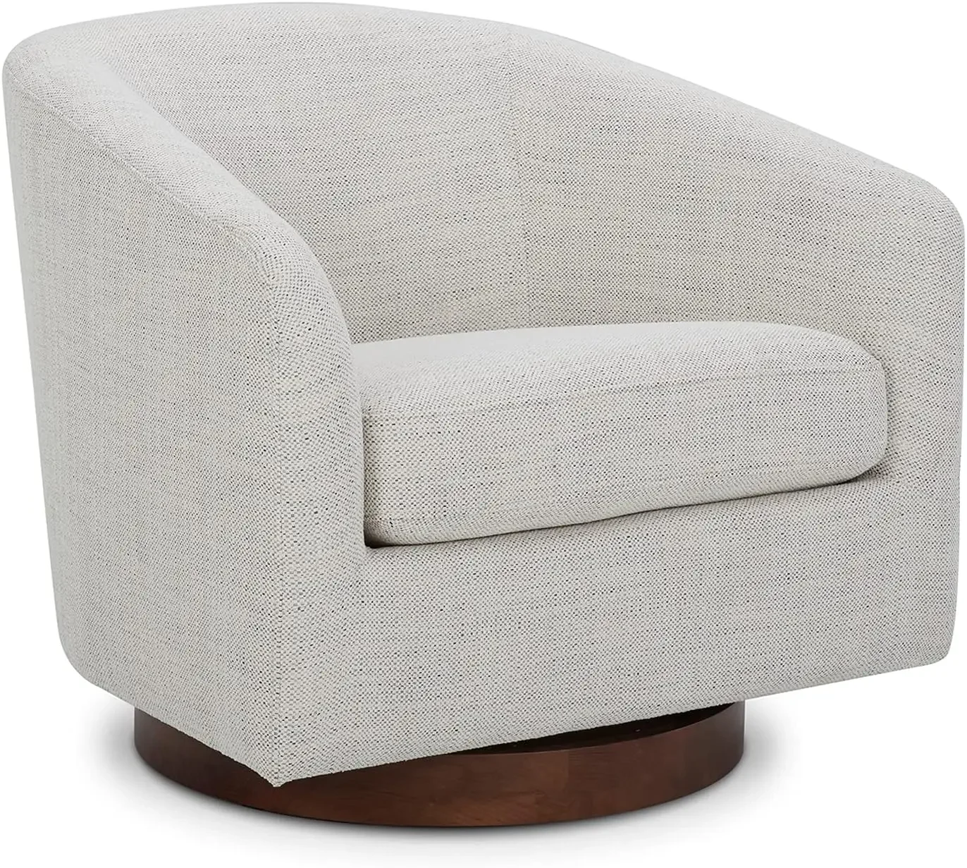 Swivel Accent Chair, Fabric Barrel Chair for Living Room, Ivory