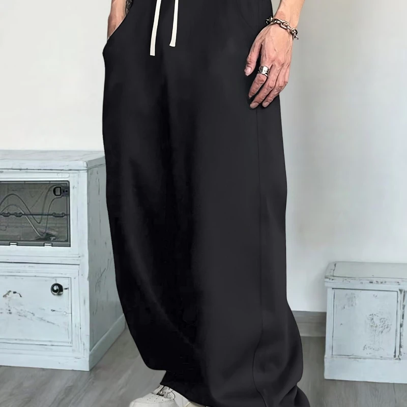 

Men's Winter Fashion Casual Wide Leg Pants, Casual Straight Leg Loose Pants, Sports Pants, Men's Pants