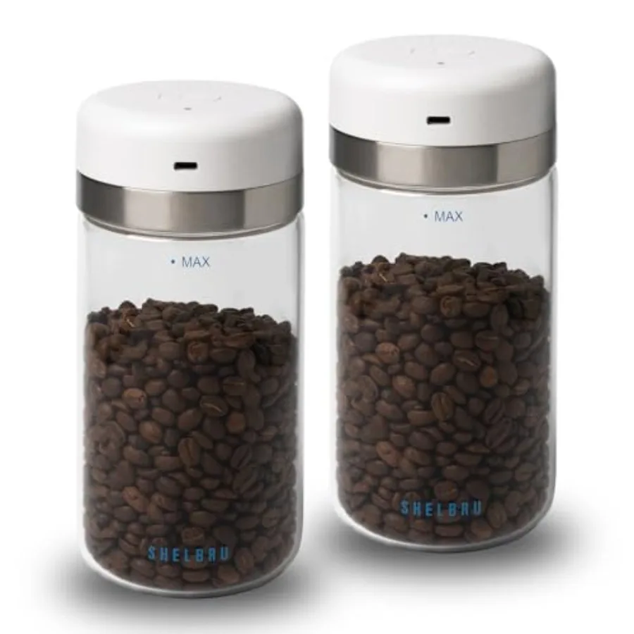 

Smart Coffee Container and Food Storage w/Electric Vacuum Seal Airtight Coffee Canister for Whole and Ground Bean Storage Durab