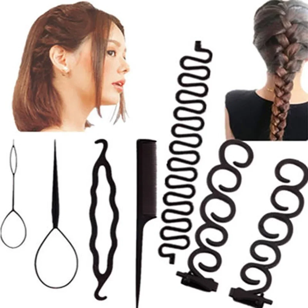 Lady French Hair Braiding Tool Magic Twist Styling Clip Braider Roller Bun Maker DIY Band Accessories Tools