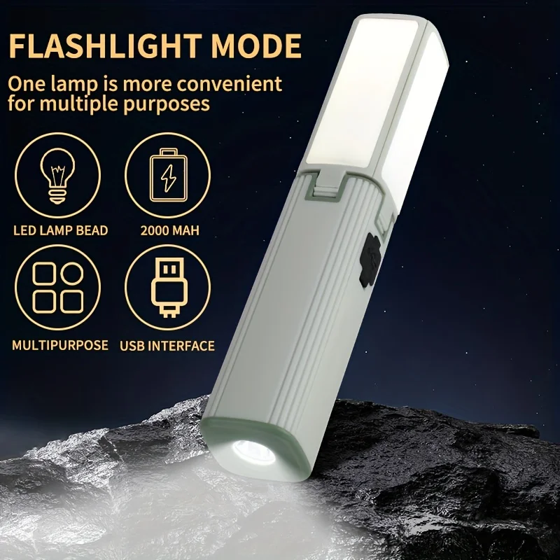 1PC Foldable Outdoor Adventure Camping Light Portable Rechargeable Hanging Tent Flashlight Camping Lamp Can Hung Indoors And Out