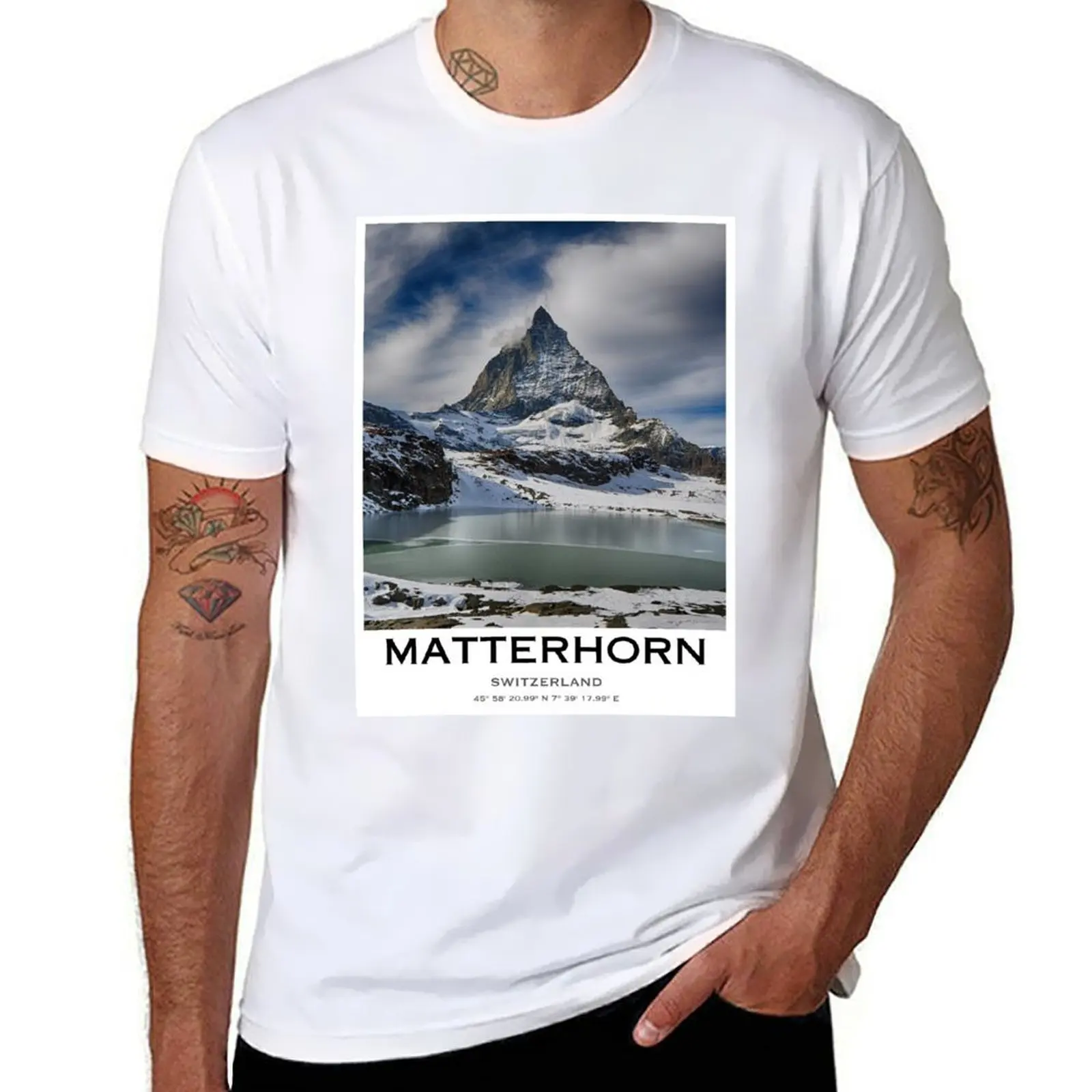 

Matterhorn poster/ travel wall art / Switserland T-Shirt luxury designer gifts for boyfriend tops mens clothing