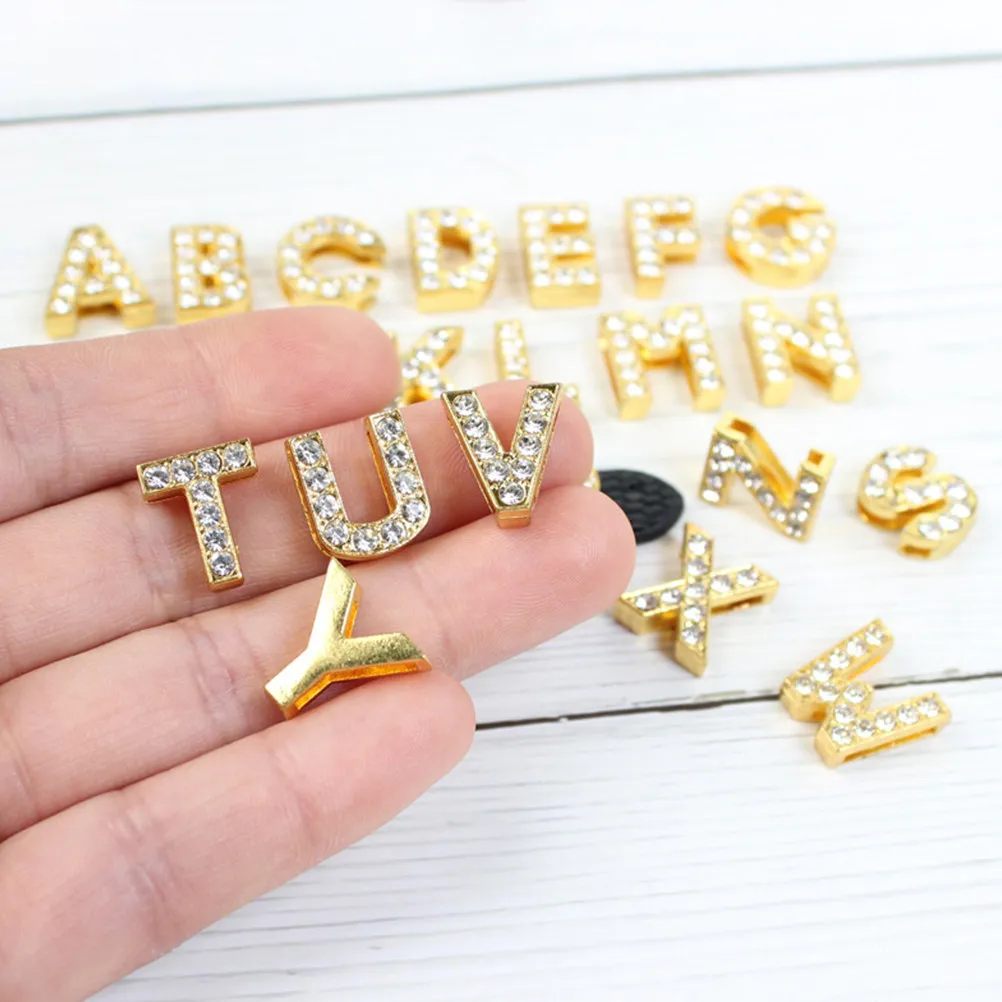 26Pcs English Letter Beads Alloy Charms for DIY Jewelry Making Necklace Bracelet Earring Craft Decorative Pendant Supplies
