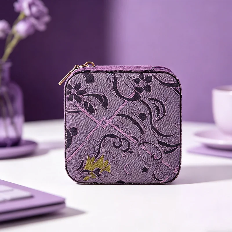 Mini Jewelry Holder Jacquard Portable Jewelry Case Jewelry Organizer High-End For Gifts Daily Commuting