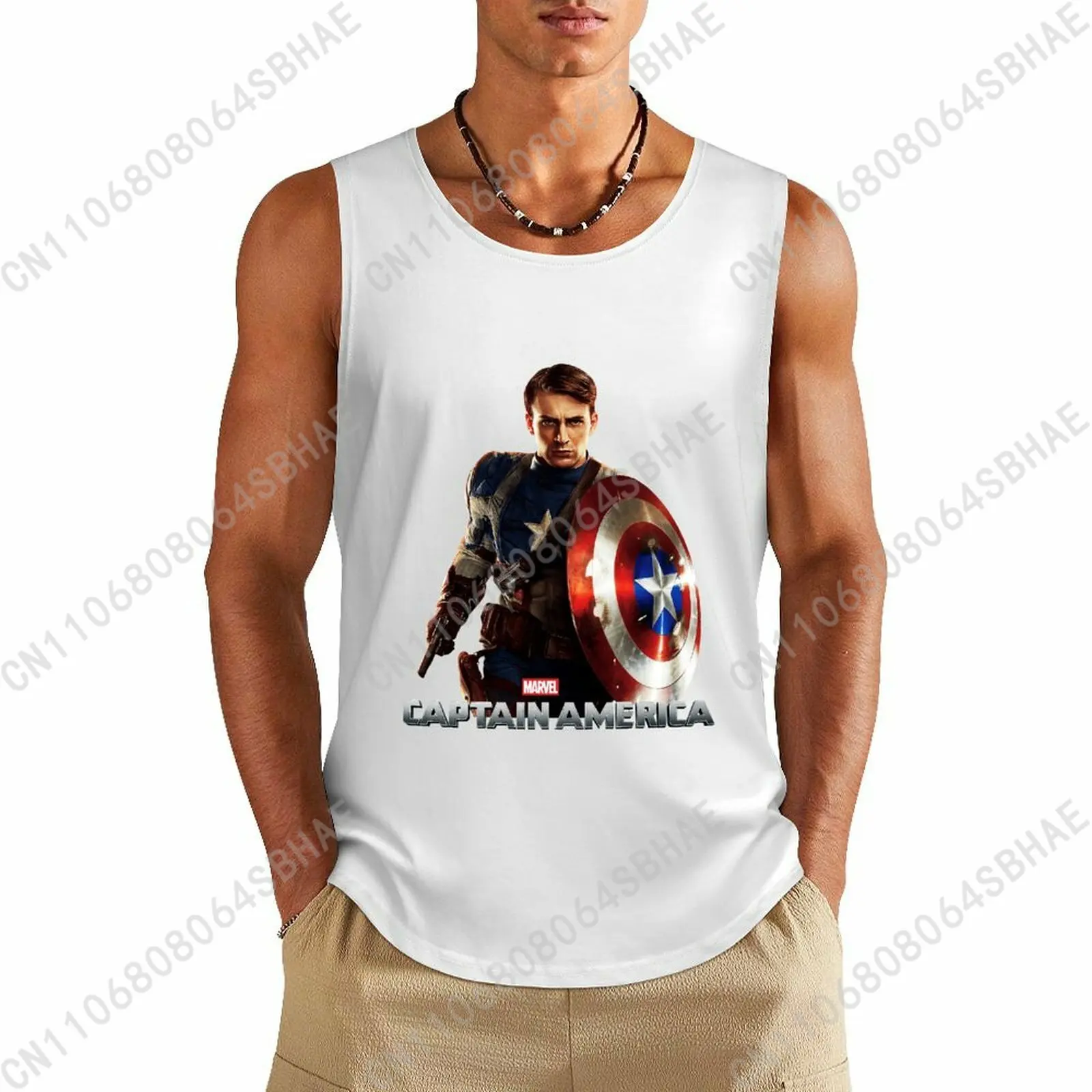 

Marvel Captain America Custom Pattern Mens Cotton Tank Top Cotton Sleeveless Shirt Men Undershirt Personalized Gifts Cosplay