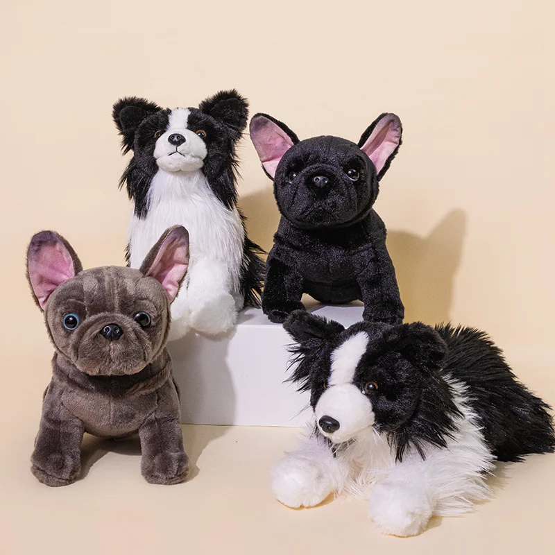 Peluche chien bouledogue français, Border Collie, Chihuahua, 22cm, mignon, Kawaii, joli cadeau d'anniversaire pour enfants, 1 pièce