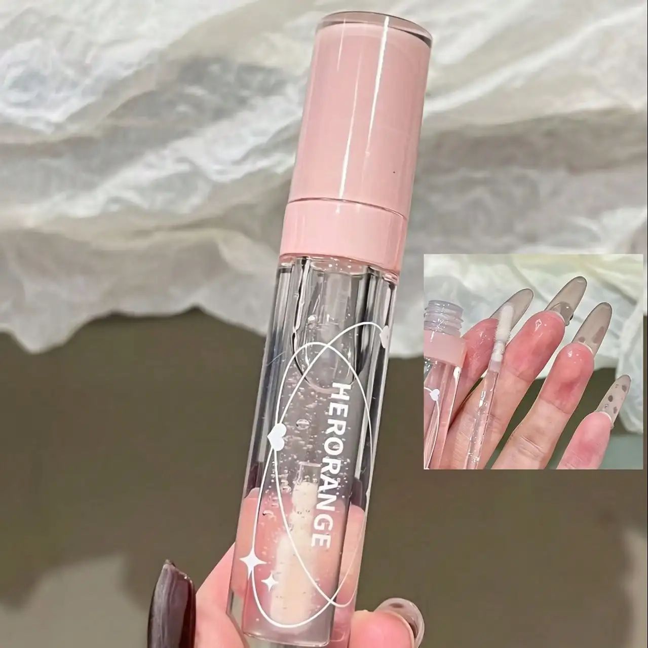 Herorange Clear Lip Oil Moisturizing Anti-Dry Fade Lip Lines Glass Lip Effect Waterproof Student Travel Daily Makeup Gift image 5