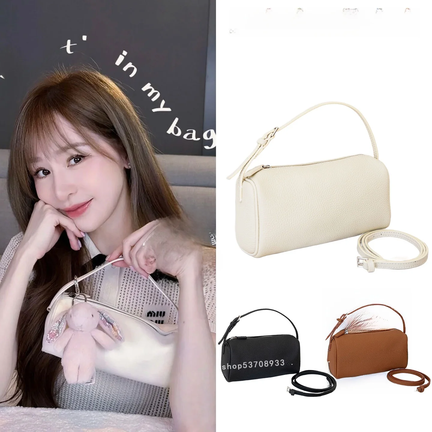 genuine-leather-handbag-women's-oulder-crossbody-bag-pen-bag-purse-england-sle-soft-square-bag-zipper-closure-daily-use