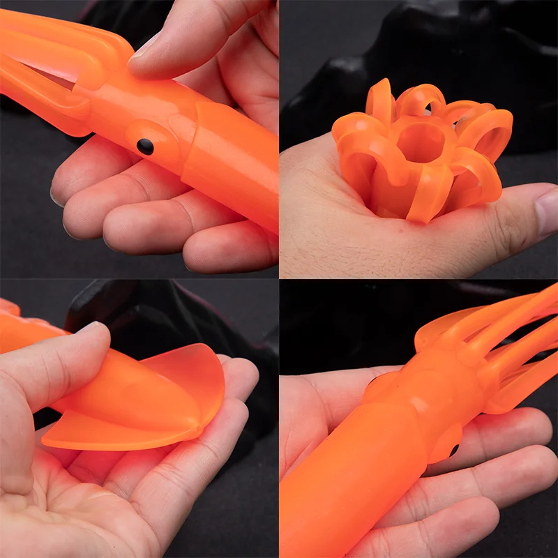 1 قطعة 220 مللي متر الحبار لينة إغراء الأخطبوط الصيد الطعم الاصطناعي الصيد الطعم ذيل طويل قارب البحر العميق التصيد إغراء