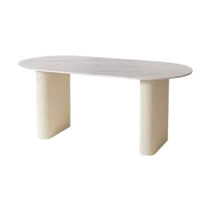 Designer moderno mesa de jantar luxo oval moderno branco mesa de jantar nordic vintage conjuntos de sala de jantar móveis para casa 8 principais vendas mesa jantar branca - №5