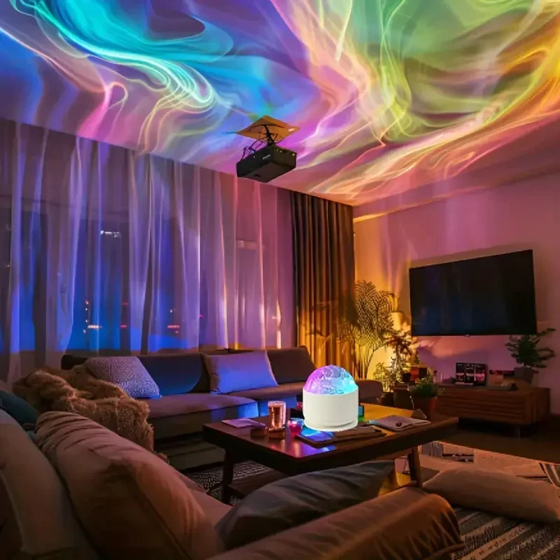 Starry Sky Projector Light 16 Colors LED Night Light Remote Auto Rotate USB Powered Home Room Party Decor Northern Ambient Light