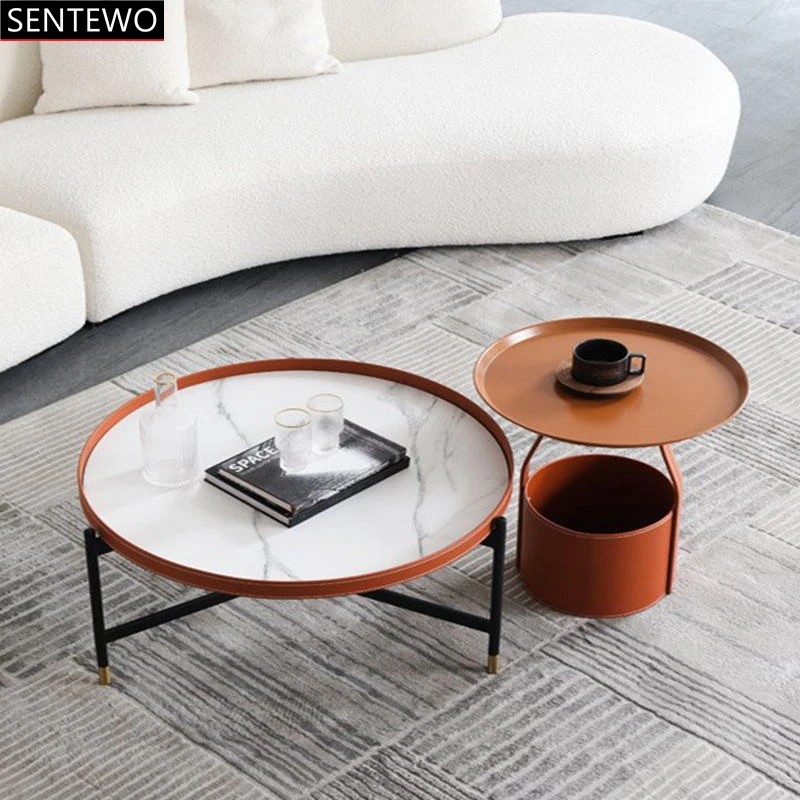 Multifunction Coffee Table Round Luxury 2 Pieces Coffee Table Sets Tavolinetto Da Salotto Room Table