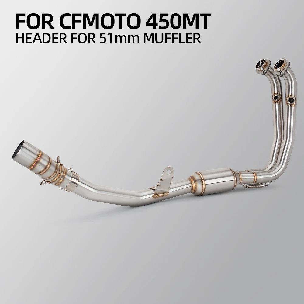 

Slip On For CFMOTO 450MT ADV adventure Motorcycle Exhaust Escape System Front Middle Link Pipe Connect Original Or 51MM Muffler