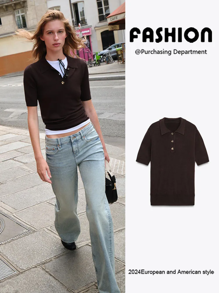 

Faionable ort Sve Knitted irt Ne Top for Women New Arrival Winter 2025 Slim Fit Sle Regular Length European...