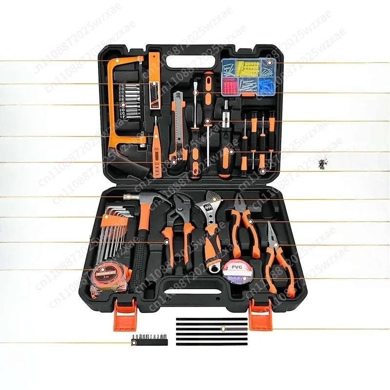 

Набор инструментов, 148 предметов, для домашнего ремонта, для мужчин, женщин, студентов, базовый набор ручных инструментов для дома с кейсом