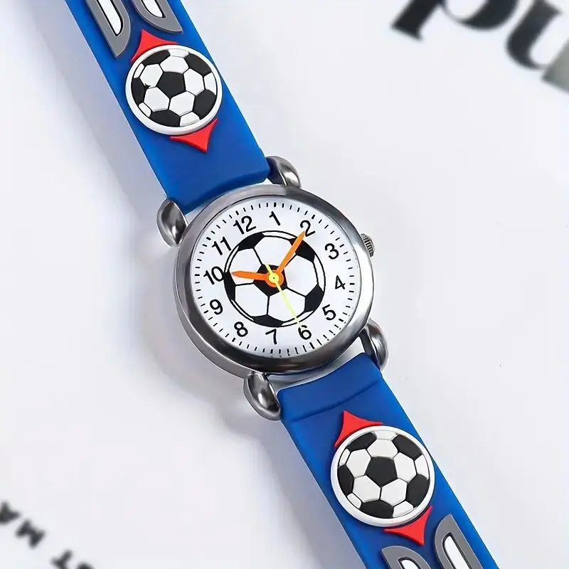 لطيف كرة القدم الكرتون الاطفال الساعات كرة القدم الأطفال كوارتز ساعة لينة سيليكون حزام الساعات الإبداعية بنين بنات ساعة هدية على مدار الساعة #4