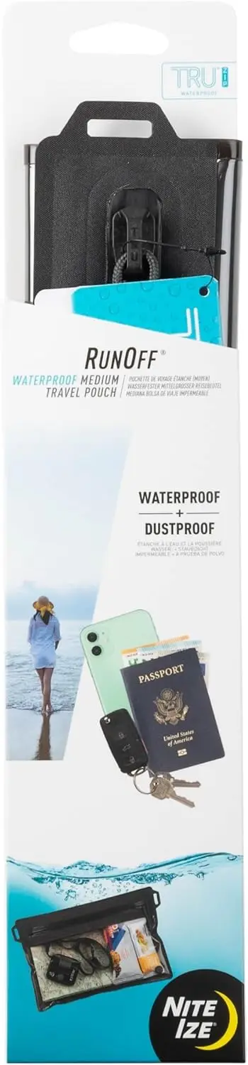 

Waterproof Travel Pouch for Phone & Essentials - Touchscreen Friendly with Reliable Zipper, Medium Charcoal