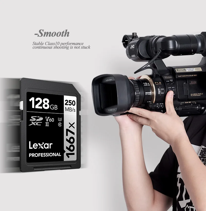 Lexar Professional SD-Karte 1667x 64GB 128GB 256GB SDXC UHS-II V60 Klasse 10 Speicherkarte bis zu 250MB/s 4K SD-Karte für DSLR-Kamera – Detail 2
