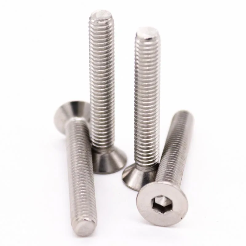 10/50pcs UNC US 2#-56 4#-40 6#-32 8#-32 10#-24 304 A2 Stainless Steel Hex Hexagon Socket Flat Countersunk Head Screw Bolt