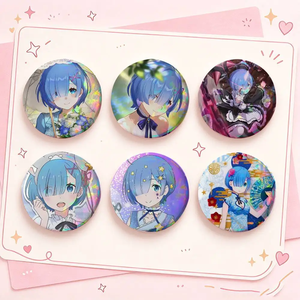 COOL Re Zero R-Rem Badges Creative Tinplate Button PinsBrooch Badge Clothes Backpack
