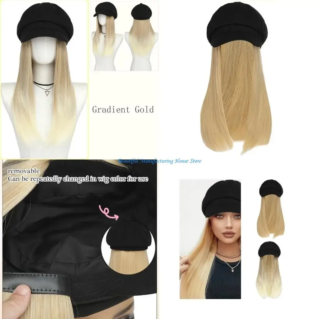 

E56A Fashion Caps with Straight Cosplay Costume Octagonal Caps Daily Wear