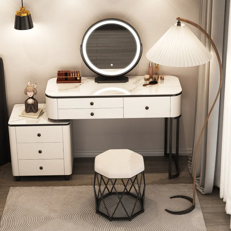 

Makeup Vanity Desk with Drawers Woman Dressing Table with Mirror Dresser Room Make Up Station Chest of Drawers Mesa Dressers
