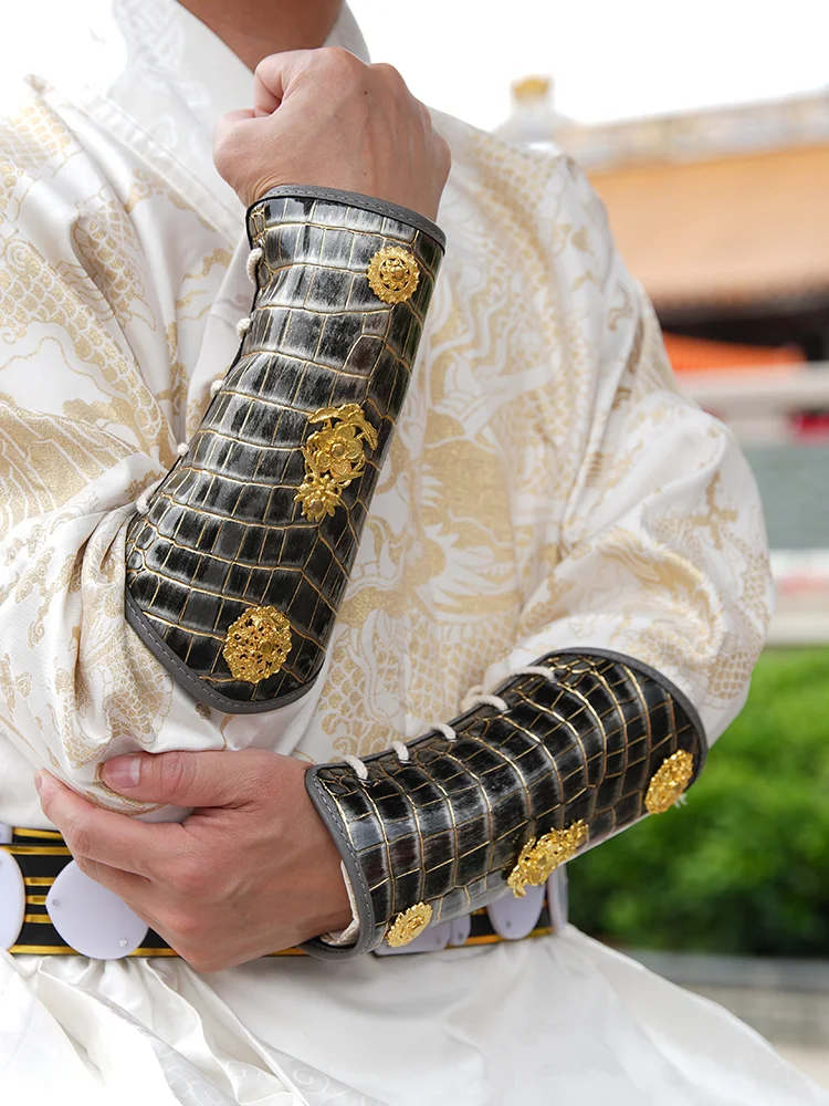 革忍者戦士剣士リストバンド男性韓服コスプレアクセサリーカンフー服古代写真