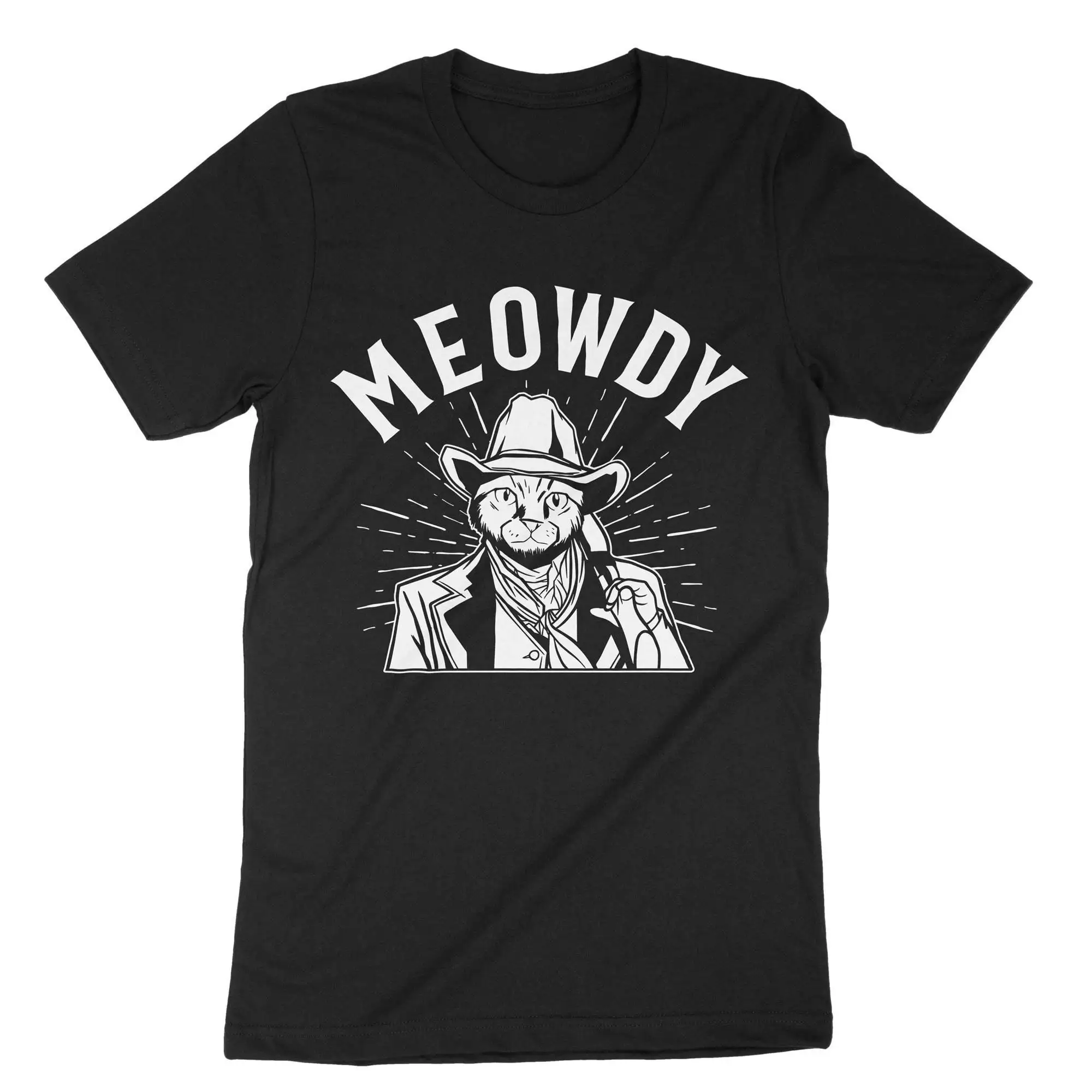 Meowdy Cat Cowboy T Shirt Howdy Meow Funny Texas Purrtner Pun