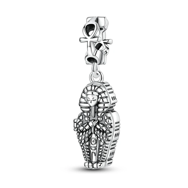

925 Sterling Silver Charms Bead Zircon Pharaoh and Mummy Dangle Fit Original Bracelet Women Jewelry Gift