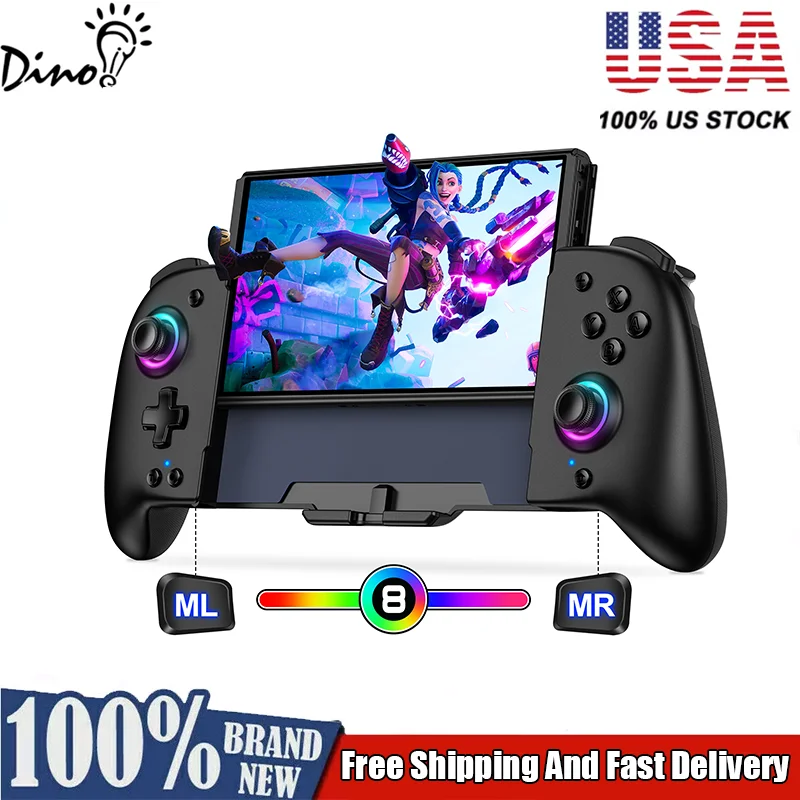 Controllers for Nintendo Switch/OLED Controller Wireless Pro Controller One-Piece Joypad with Battery/RGB/Turbo/Programming