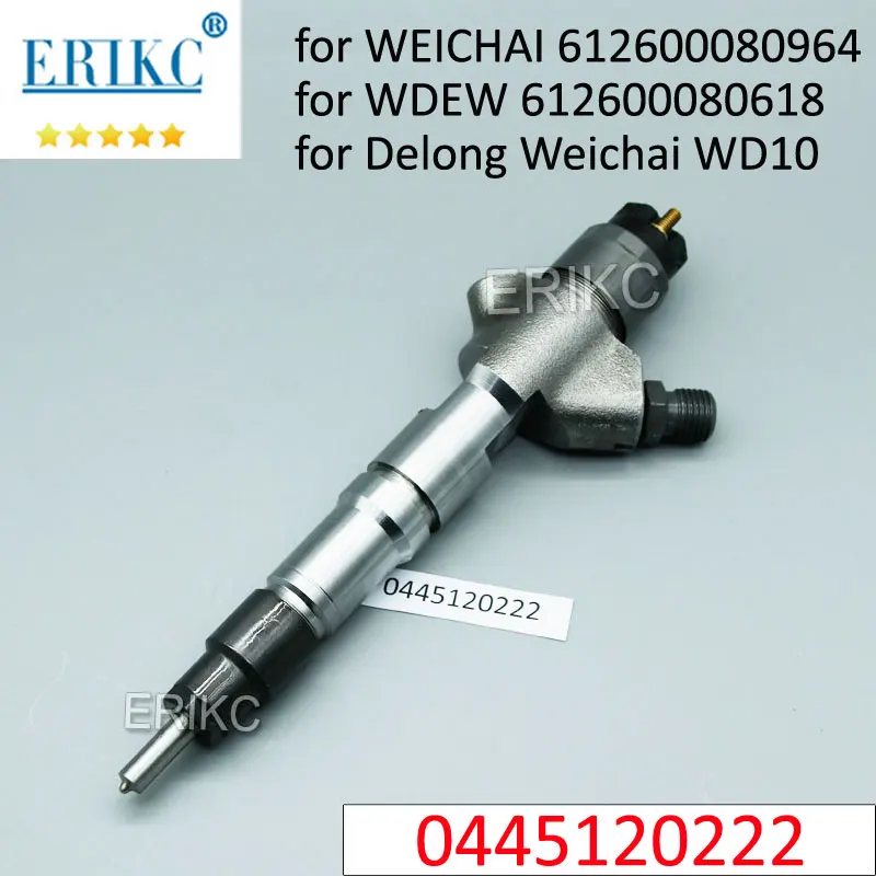 ERIKC 0445120222 0986AD1002 Diesel Common Rail Injector 0445 120 222 for Delong Weichai 0986AD1002 612600080964 612600080618