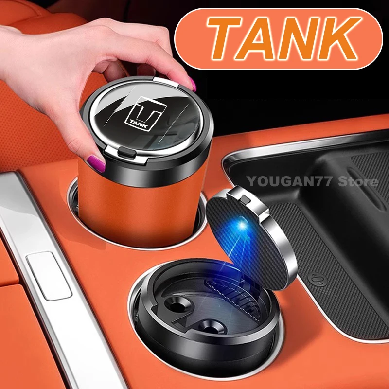 

Car Ashtray For Tank 300 400 500 Hi4-T 700 2021 2022 2023 2024 2025 2026 Auto With LED Light Portable Detachable Vehicle Ashtray