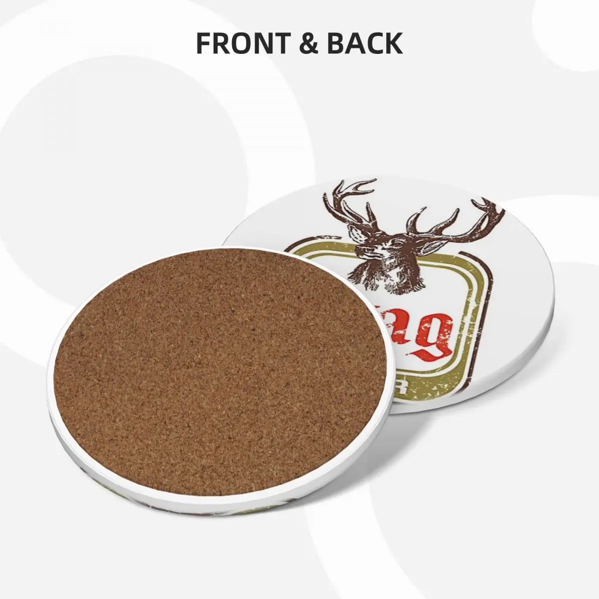 Stag Beer T-Shirt Ceramic Coasters (Set of 4) tea cup holders cute cup Coasters