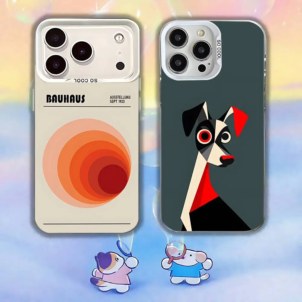 

Bauhaus art paintings Phone Case For iPhone 12,16,17,14,13,15,11,Pro,XS,Max,Plus,Mini,SE4,E White Matte Shockproof Cover