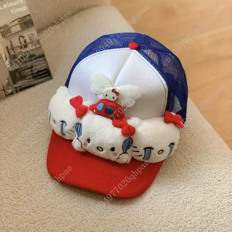 Hello Kitty Face Crying Stretchable Baseball Cap Breathable Mesh  Y2K Themed for Wear Snapback Caps - view 6